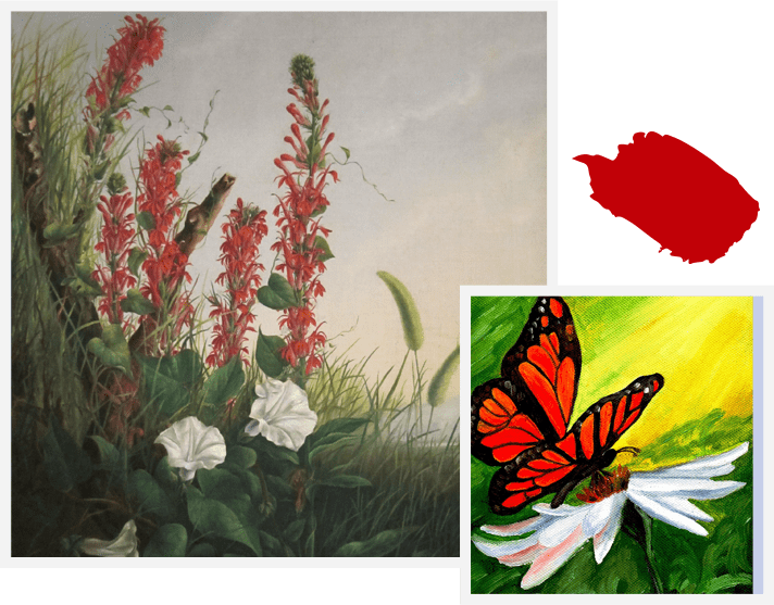 A painting of flowers and a butterfly.